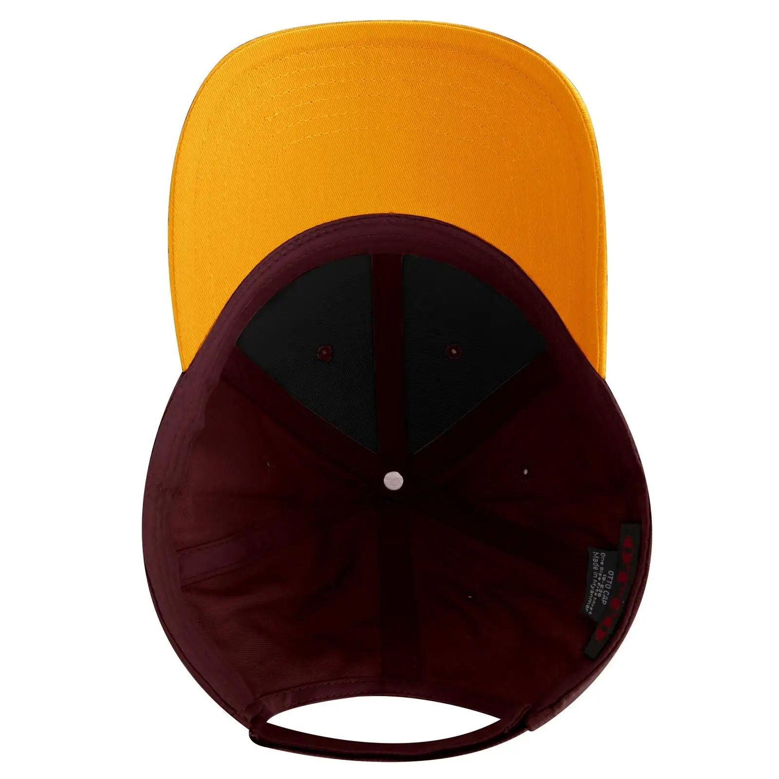 OTTO 19-536 6 Panel Low Profile Baseball Cap - Gld/Burg.Marn/Burg.Marn - Gld/Burg.Marn/Burg.Marn / 6 1/2’’ - 7 5/8’’