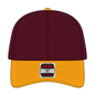 OTTO 19-536 6 Panel Low Profile Baseball Cap - Gld/Burg.Marn/Burg.Marn - Gld/Burg.Marn/Burg.Marn / 6 1/2’’ - 7 5/8’’