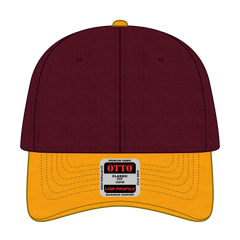 OTTO 19-536 6 Panel Low Profile Baseball Cap - Gld/Burg.Marn/Burg.Marn - Gld/Burg.Marn/Burg.Marn / 6 1/2’’ - 7 5/8’’