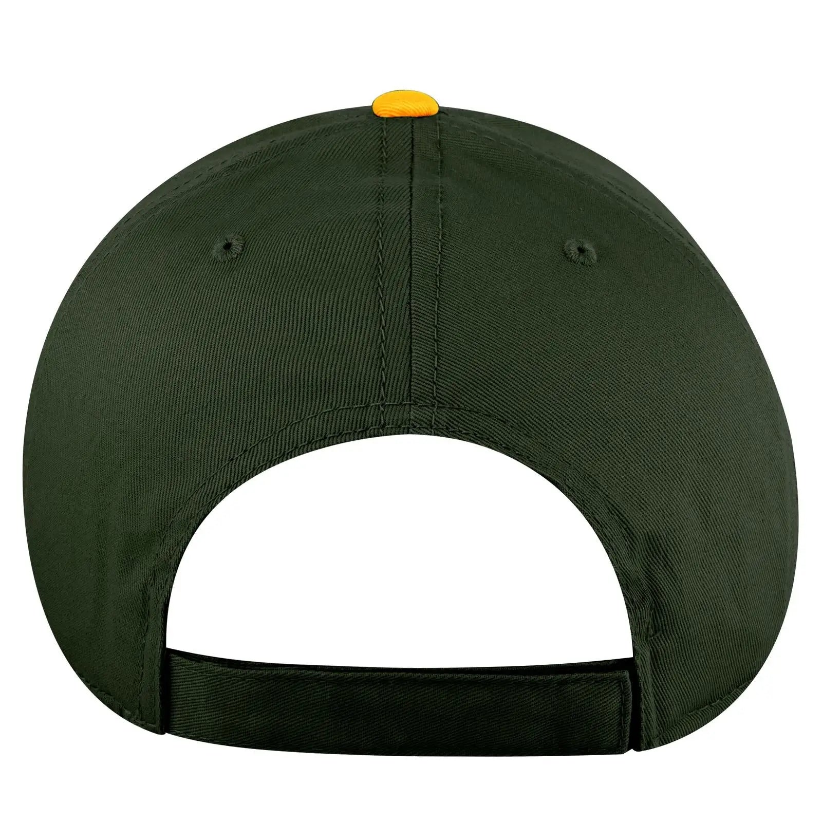 OTTO 19-536 6 Panel Low Profile Baseball Cap - Gld/Dk.Grn/Dk.Grn - Gld/Dk.Grn/Dk.Grn / 6 1/2’’ - 7 5/8’’