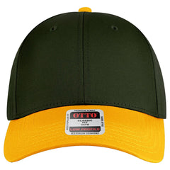 OTTO 19-536 6 Panel Low Profile Baseball Cap - Gld/Dk.Grn/Dk.Grn - Gld/Dk.Grn/Dk.Grn / 6 1/2’’ - 7 5/8’’