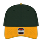 OTTO 19-536 6 Panel Low Profile Baseball Cap - Gld/Dk.Grn/Dk.Grn - Gld/Dk.Grn/Dk.Grn / 6 1/2’’ - 7 5/8’’