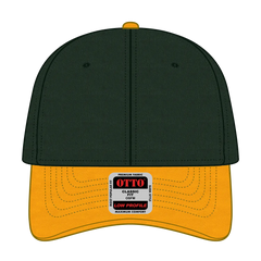 OTTO 19-536 6 Panel Low Profile Baseball Cap - Gld/Dk.Grn/Dk.Grn - Gld/Dk.Grn/Dk.Grn / 6 1/2’’ - 7 5/8’’