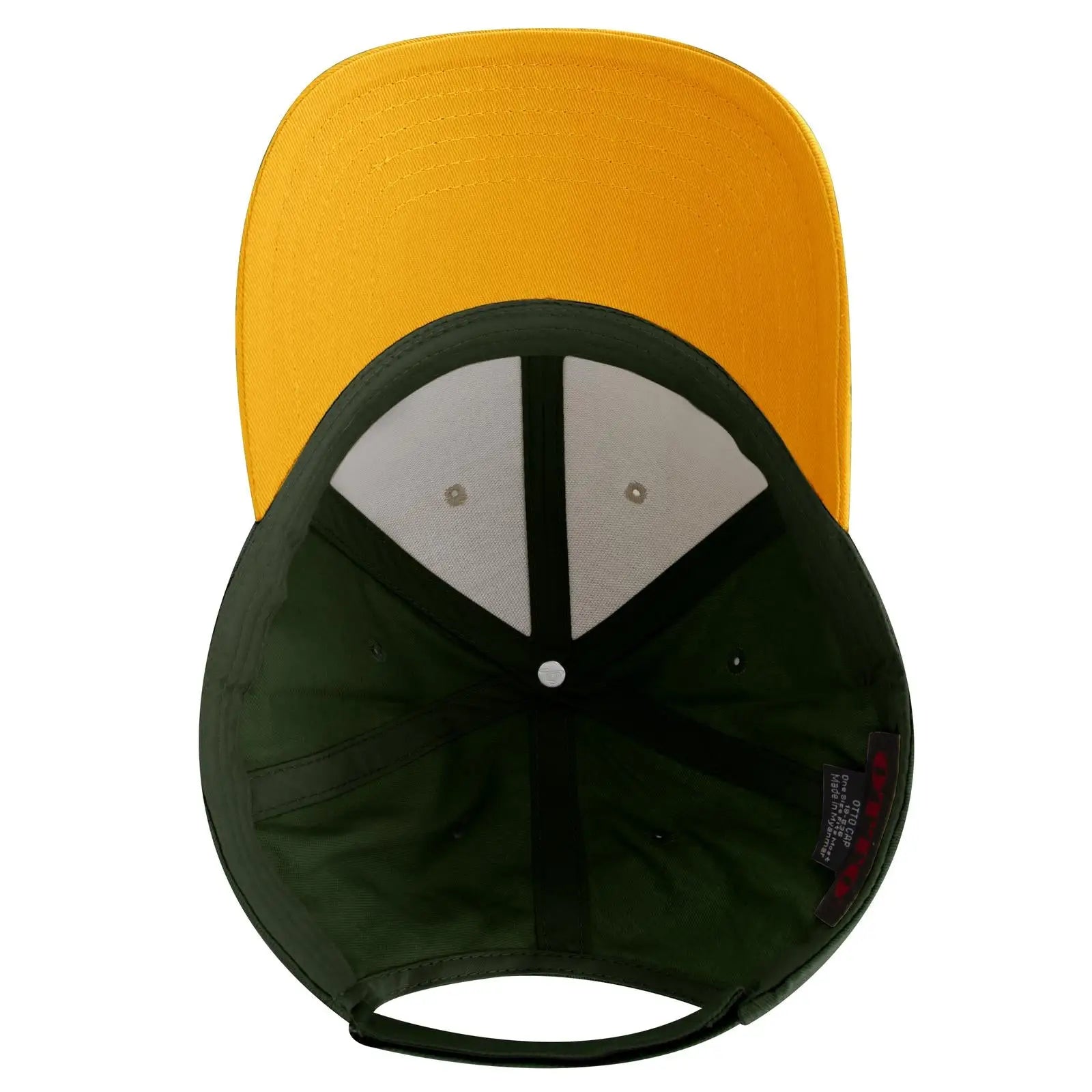 OTTO 19-536 6 Panel Low Profile Baseball Cap - Gld/Dk.Grn/Dk.Grn - Gld/Dk.Grn/Dk.Grn / 6 1/2’’ - 7 5/8’’