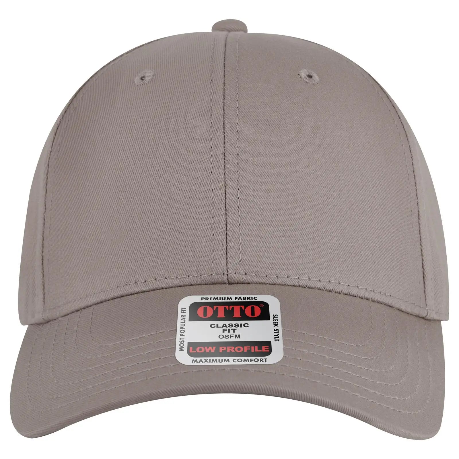 OTTO 19-536 6 Panel Low Profile Baseball Cap - Gray - Gray / 6 1/2’’ - 7 5/8’’