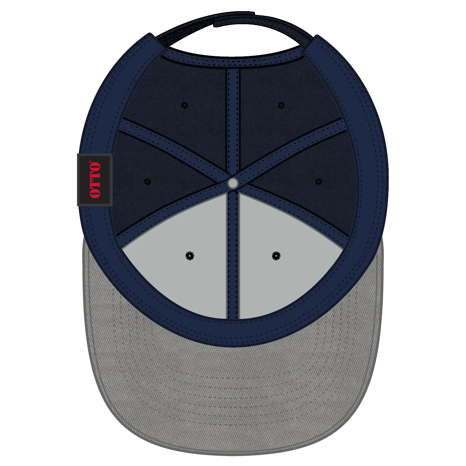 OTTO 19-536 6 Panel Low Profile Baseball Cap - Gry/Nvy/Nvy - Gry/Nvy/Nvy / 6 1/2’’ - 7 5/8’’