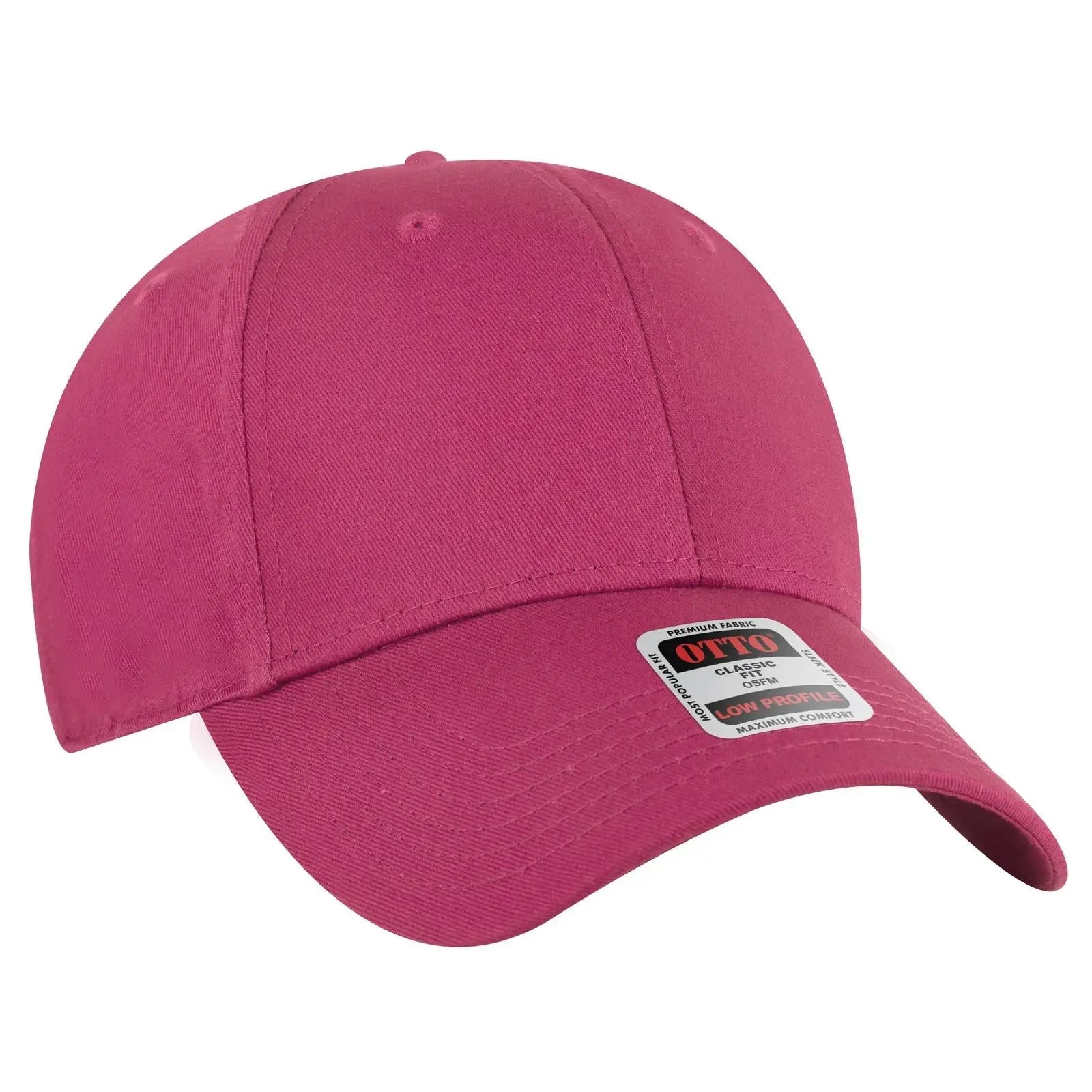 OTTO 19-536 6 Panel Low Profile Baseball Cap - Hot Pink - Hot Pink / 6 1/2’’ - 7 5/8’’