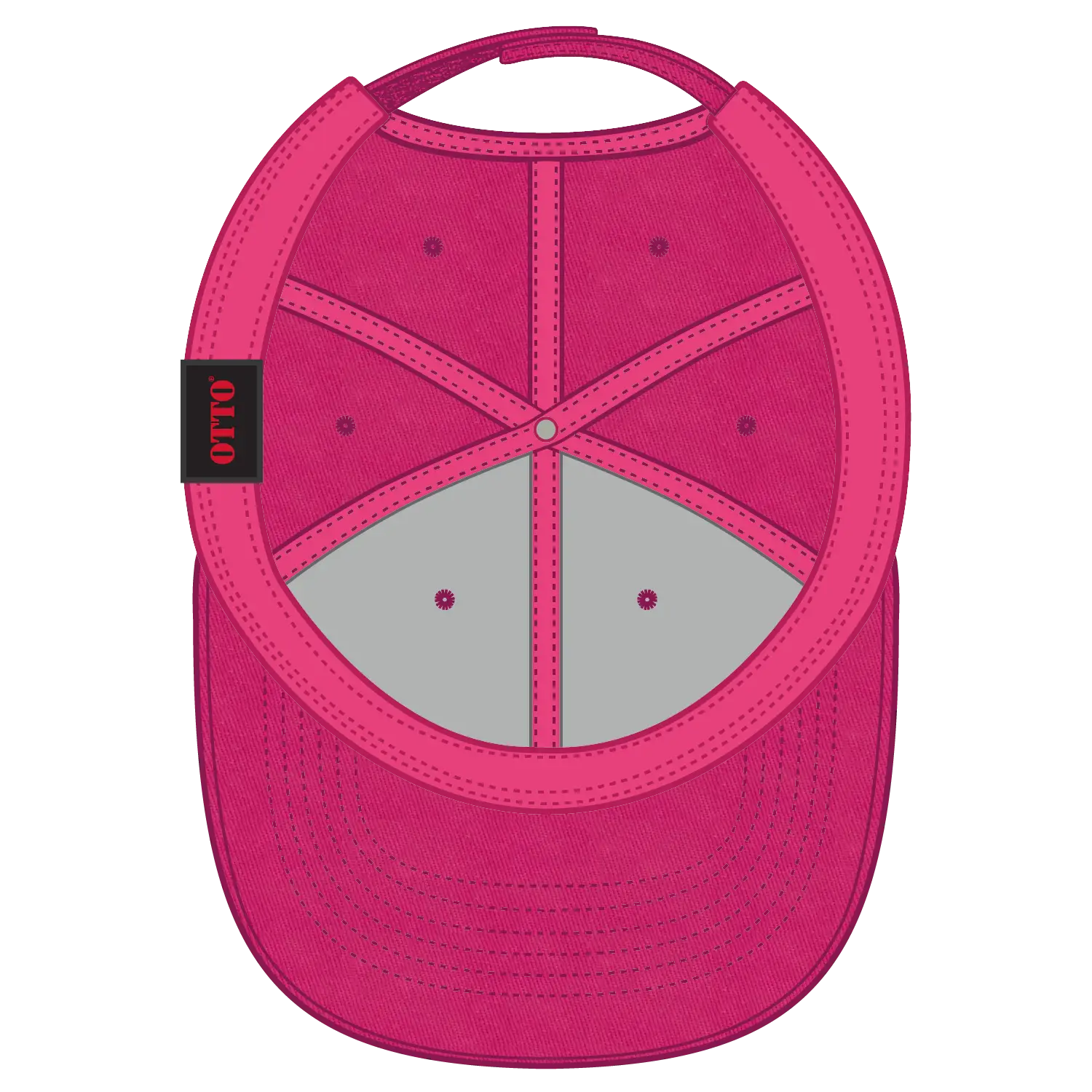 OTTO 19-536 6 Panel Low Profile Baseball Cap - Hot Pink - Hot Pink / 6 1/2’’ - 7 5/8’’