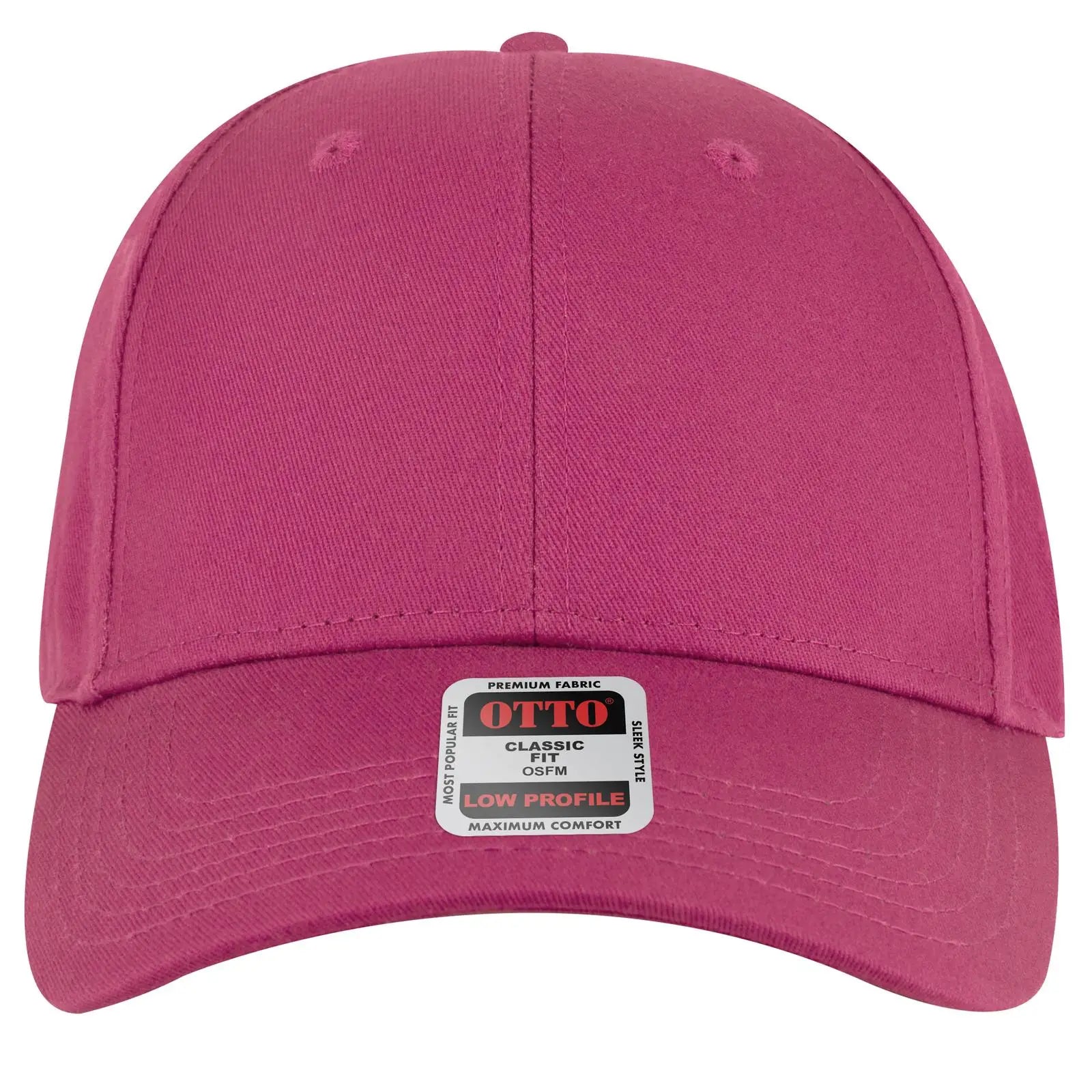 OTTO 19-536 6 Panel Low Profile Baseball Cap - Hot Pink - Hot Pink / 6 1/2’’ - 7 5/8’’