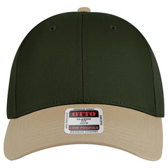 OTTO 19-536 6 Panel Low Profile Baseball Cap - Kha/Dk.Grn/Dk.Grn - Kha/Dk.Grn/Dk.Grn / 6 1/2’’ - 7 5/8’’