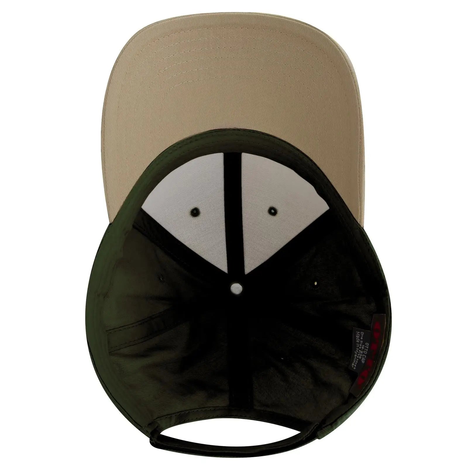 OTTO 19-536 6 Panel Low Profile Baseball Cap - Kha/Dk.Grn/Dk.Grn - Kha/Dk.Grn/Dk.Grn / 6 1/2’’ - 7 5/8’’