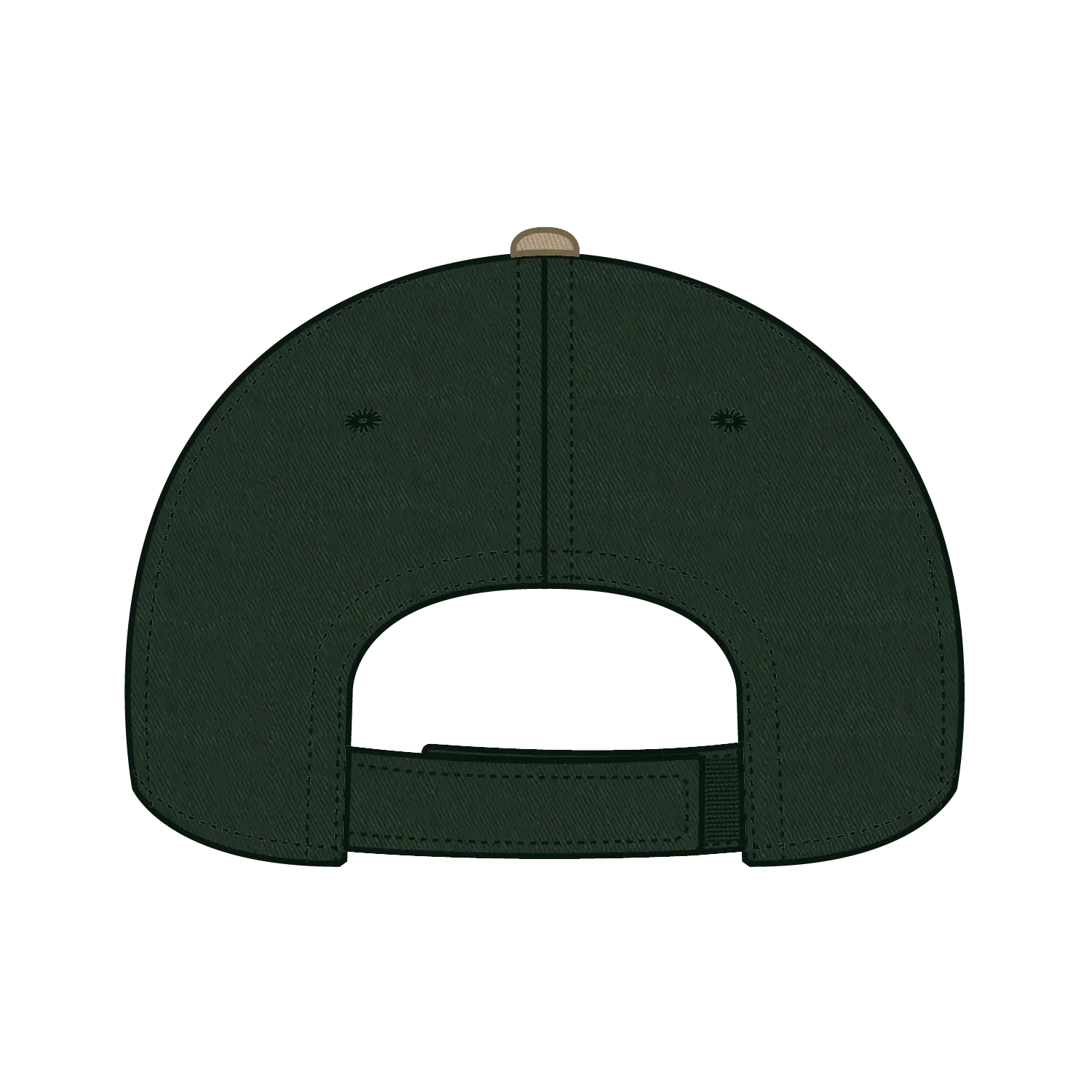 OTTO 19-536 6 Panel Low Profile Baseball Cap - Kha/Dk.Grn/Dk.Grn - Kha/Dk.Grn/Dk.Grn / 6 1/2’’ - 7 5/8’’