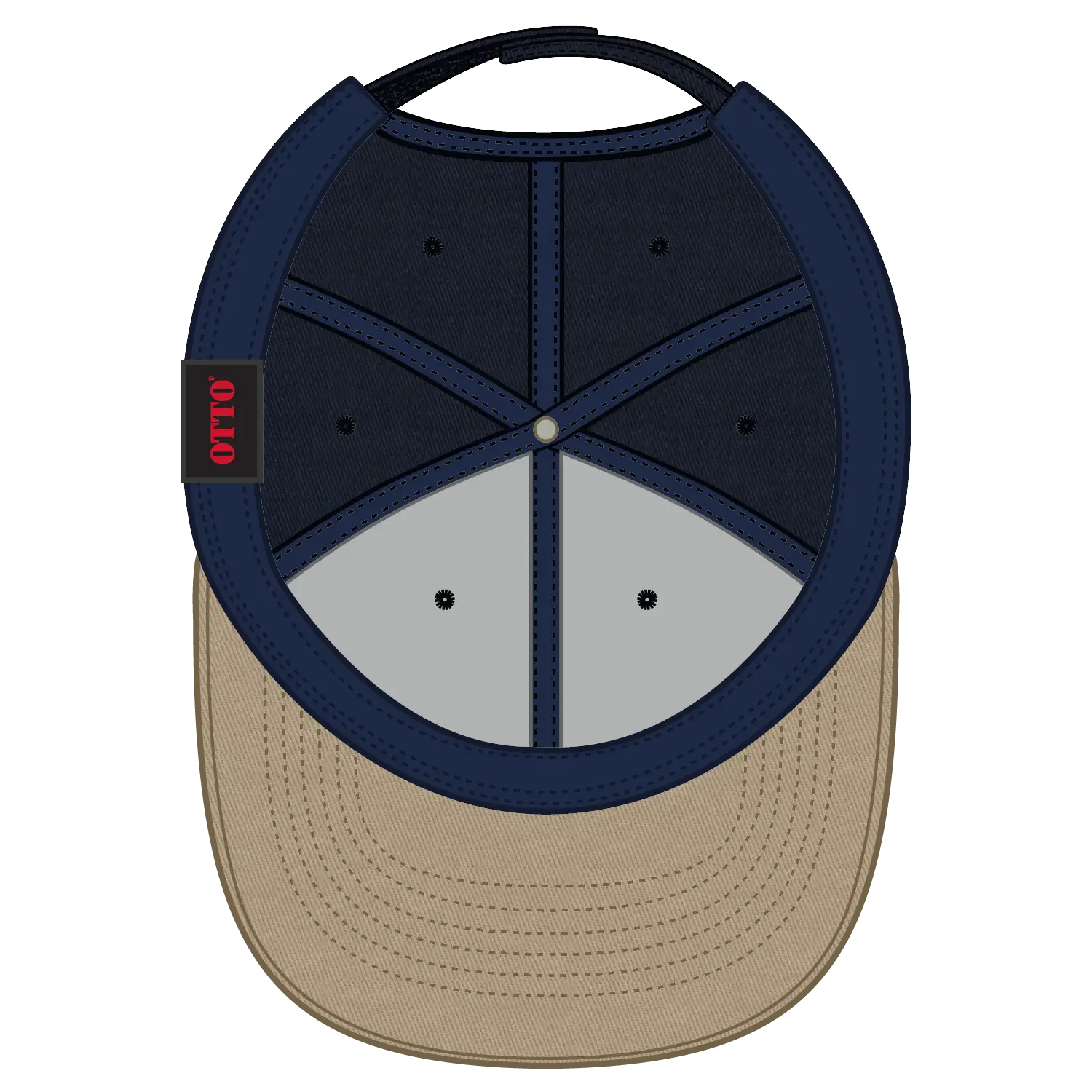 OTTO 19-536 6 Panel Low Profile Baseball Cap - Kha/Nvy/Nvy - Kha/Nvy/Nvy / 6 1/2’’ - 7 5/8’’