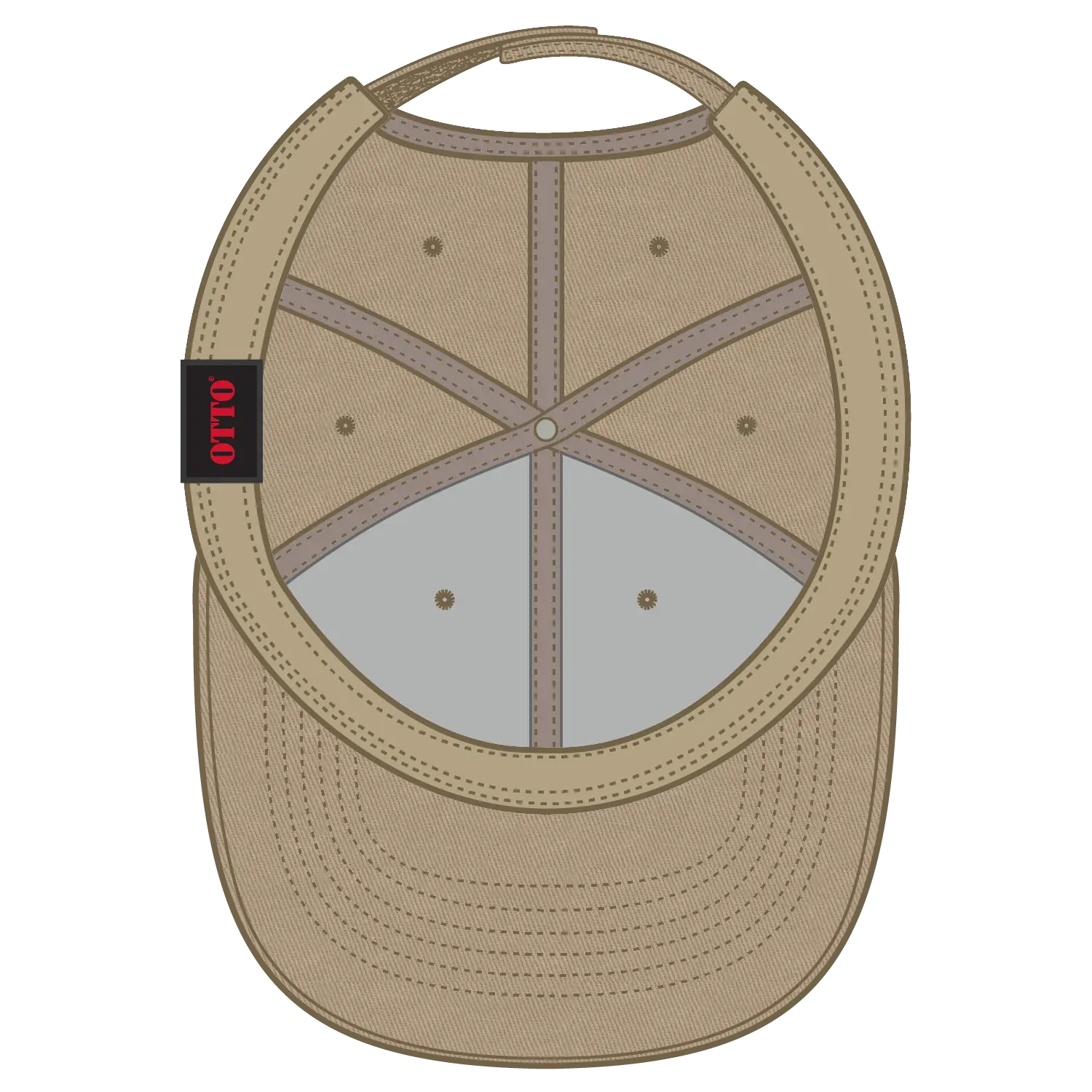 OTTO 19-536 6 Panel Low Profile Baseball Cap - Khaki - Khaki / 6 1/2’’ - 7 5/8’’