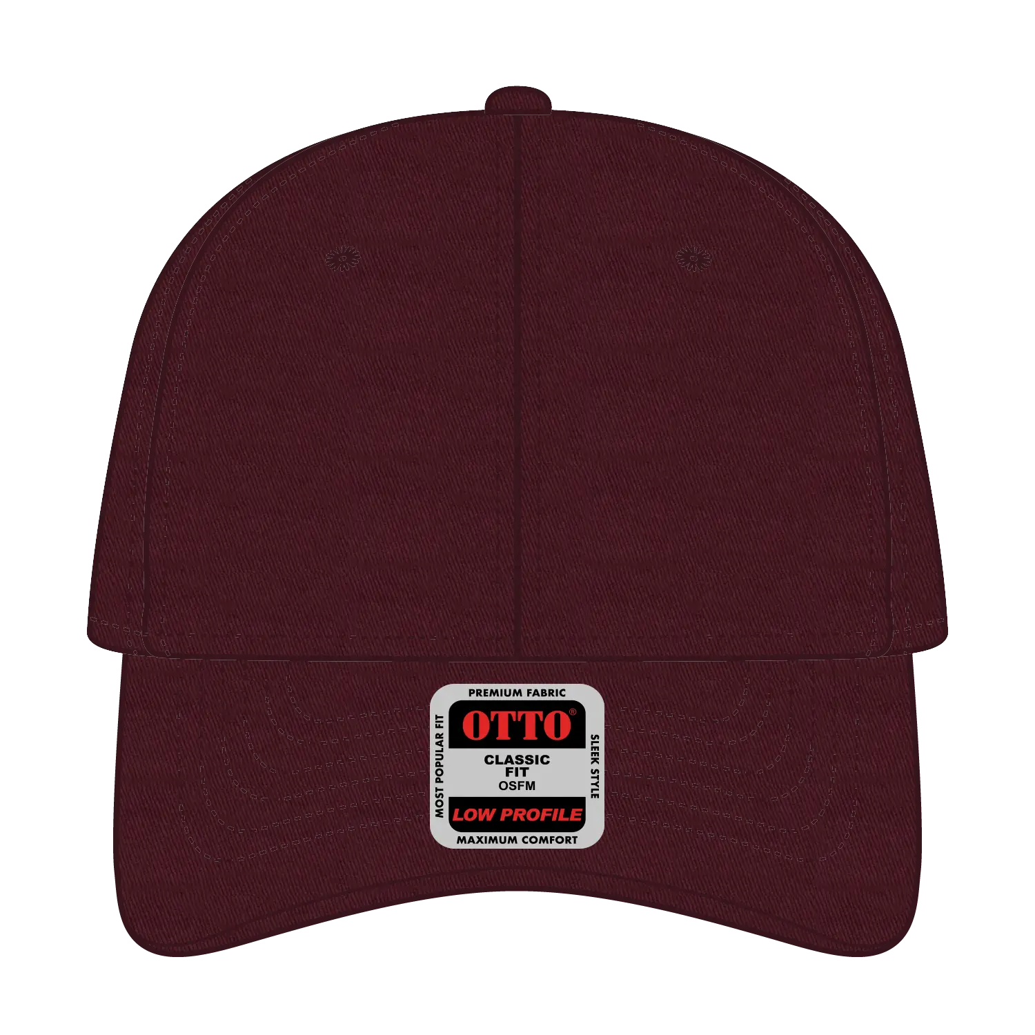 OTTO 19-536 6 Panel Low Profile Baseball Cap - Maroon - Maroon / 6 1/2’’ - 7 5/8’’