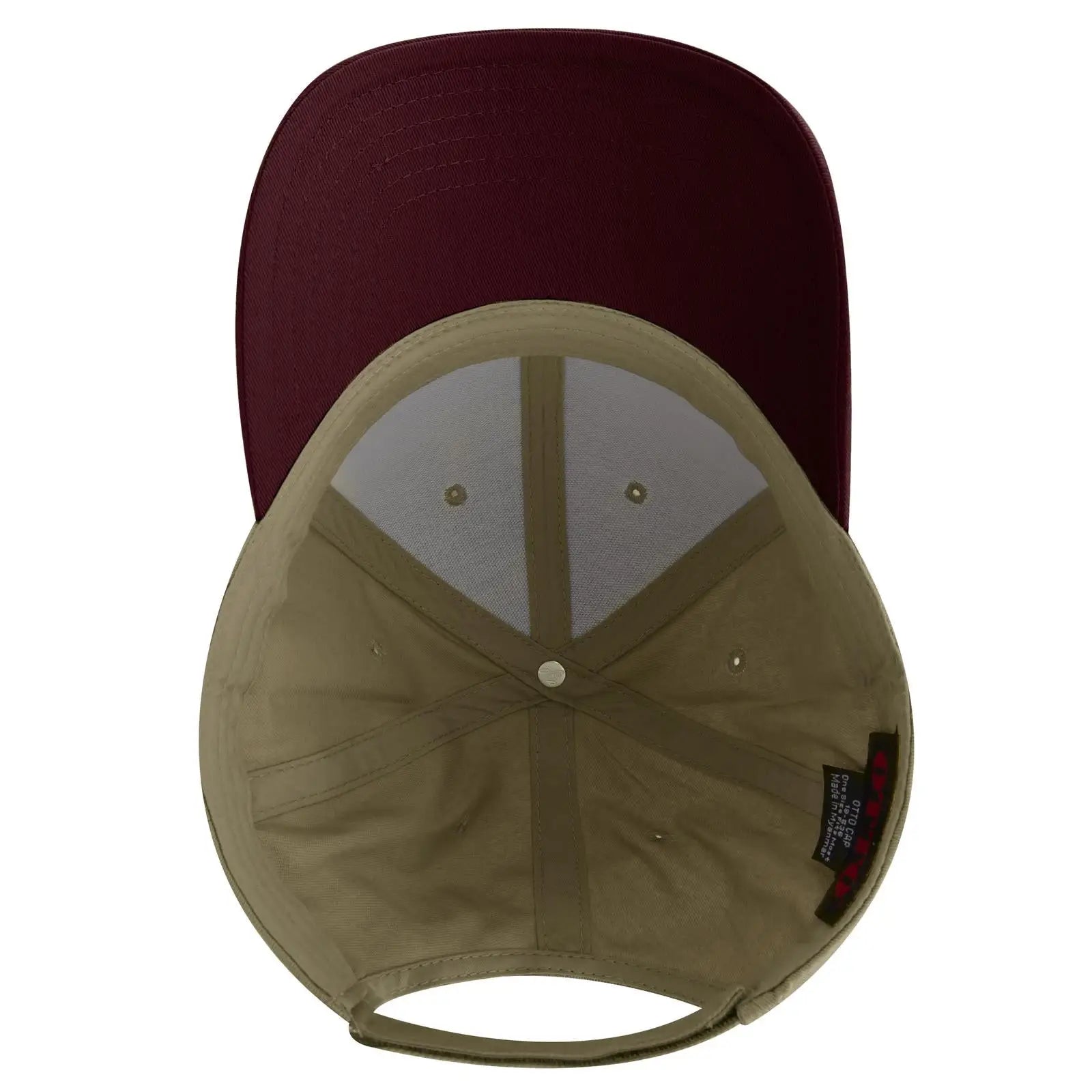OTTO 19-536 6 Panel Low Profile Baseball Cap - Mrn/Kha/Kha - Mrn/Kha/Kha / 6 1/2’’ - 7 5/8’’