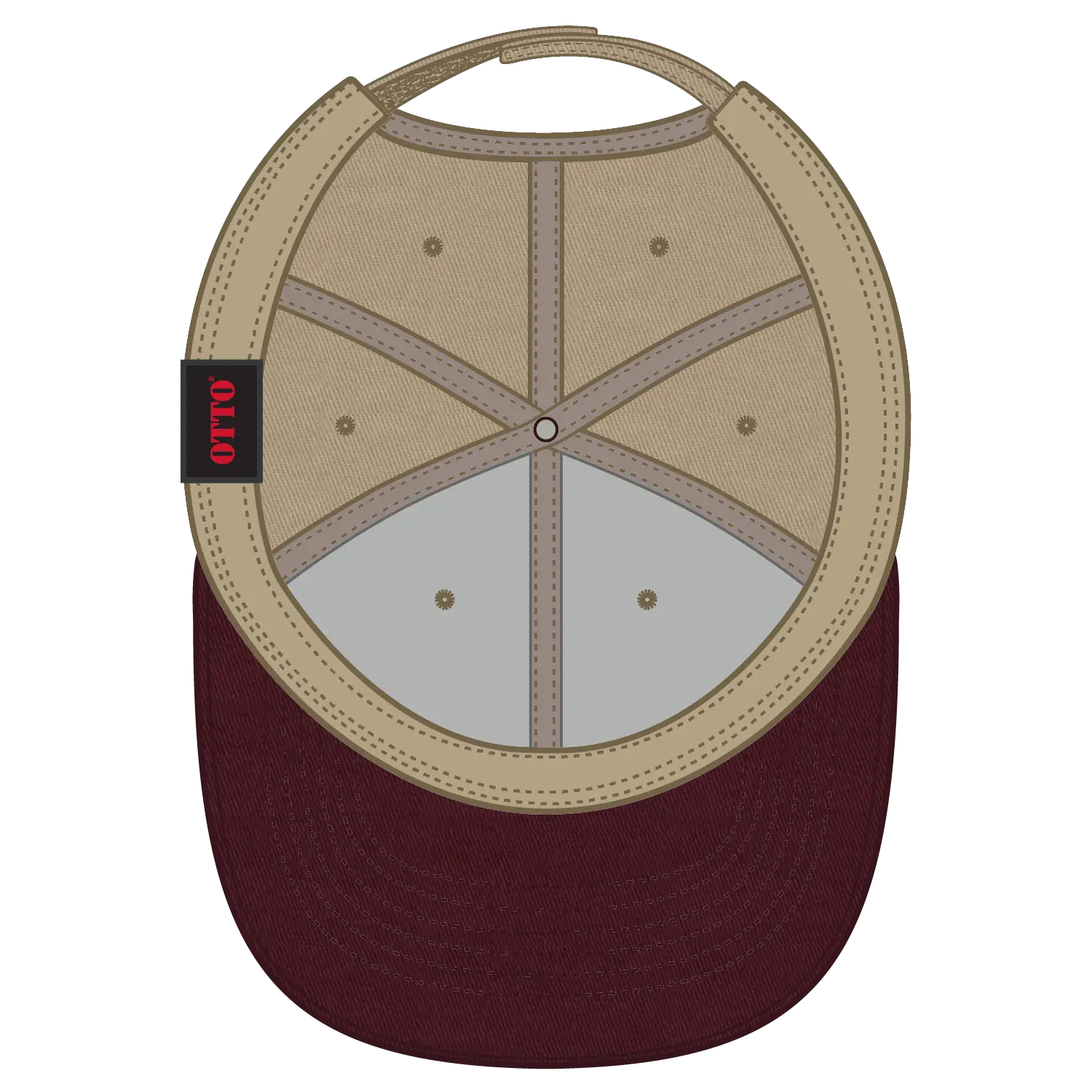 OTTO 19-536 6 Panel Low Profile Baseball Cap - Mrn/Kha/Kha - Mrn/Kha/Kha / 6 1/2’’ - 7 5/8’’