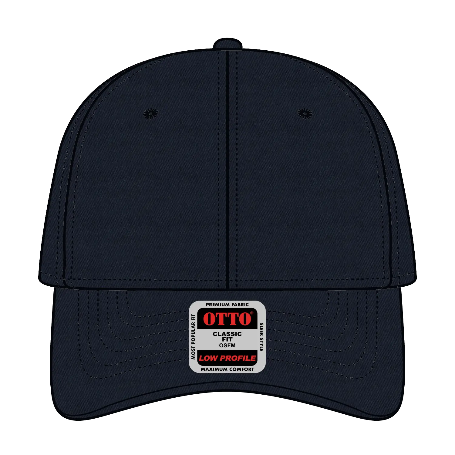OTTO 19-536 6 Panel Low Profile Baseball Cap - Navy - Navy / 6 1/2’’ - 7 5/8’’