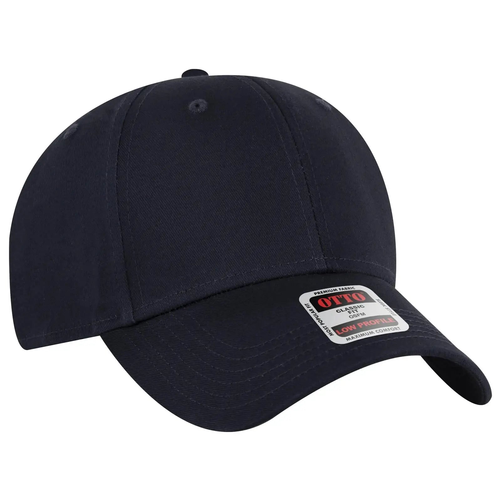 OTTO 19-536 6 Panel Low Profile Baseball Cap - Navy - Navy / 6 1/2’’ - 7 5/8’’