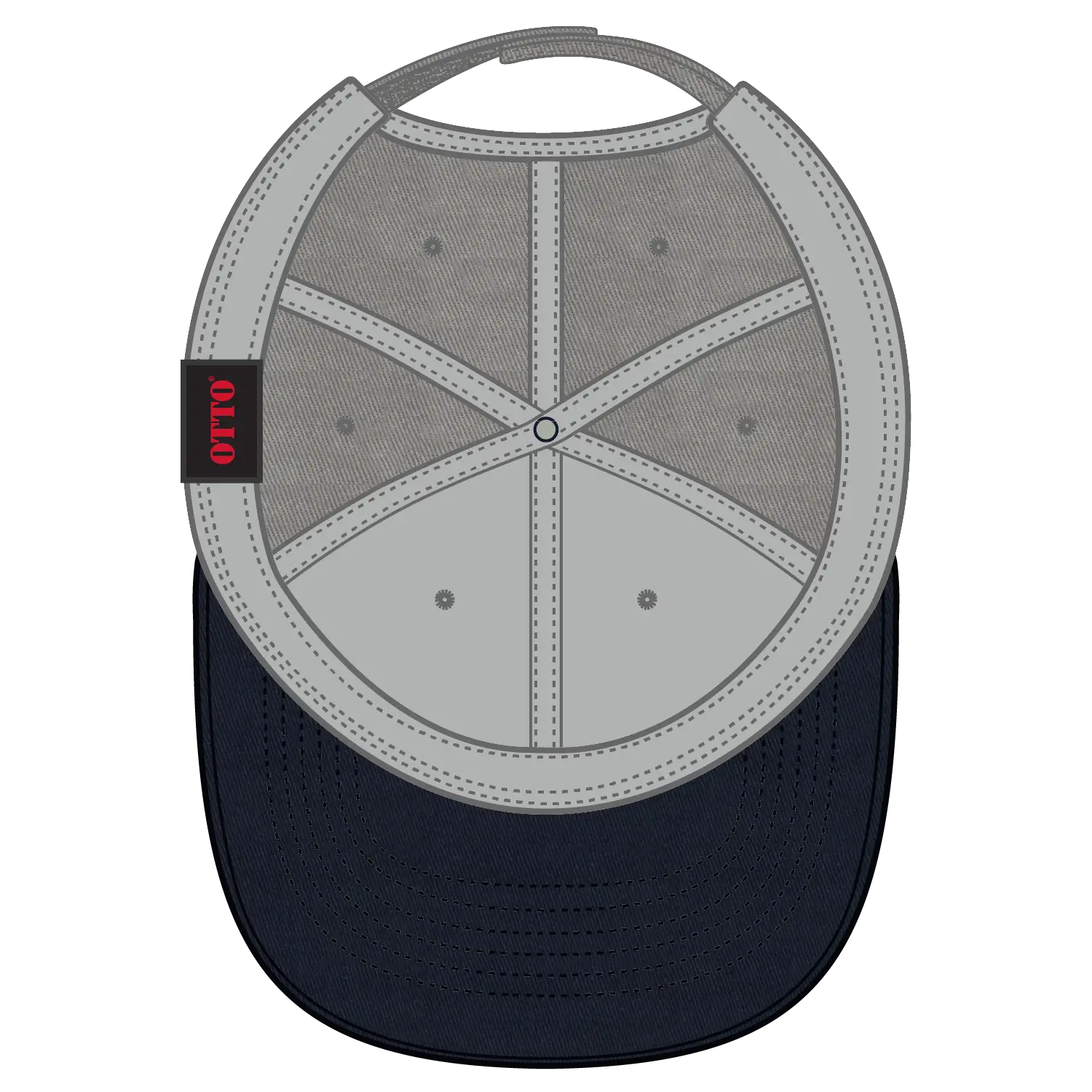 OTTO 19-536 6 Panel Low Profile Baseball Cap - Nvy/Gry/Gry - Nvy/Gry/Gry / 6 1/2’’ - 7 5/8’’