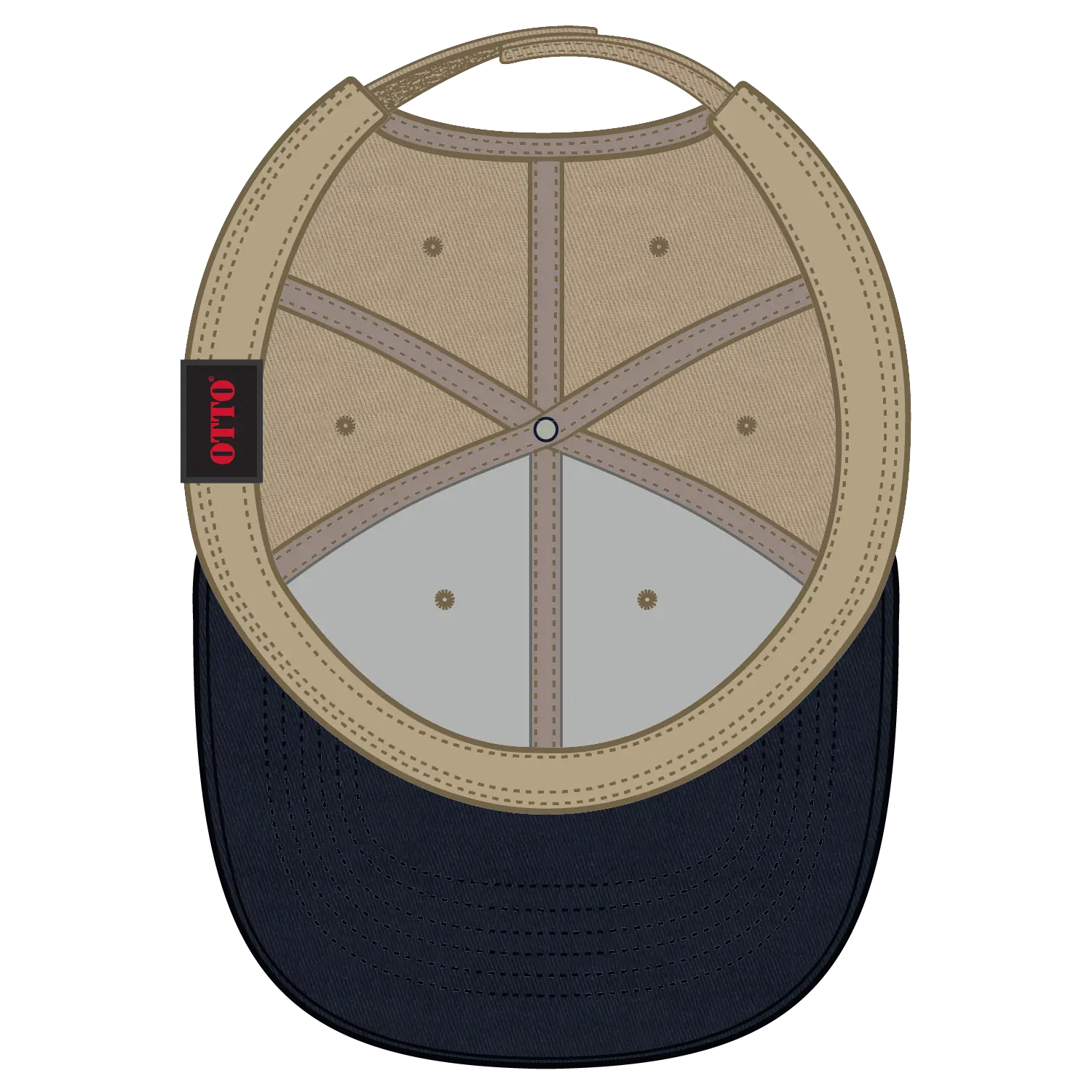 OTTO 19-536 6 Panel Low Profile Baseball Cap - Nvy/Kha/Kha - Nvy/Kha/Kha / 6 1/2’’ - 7 5/8’’