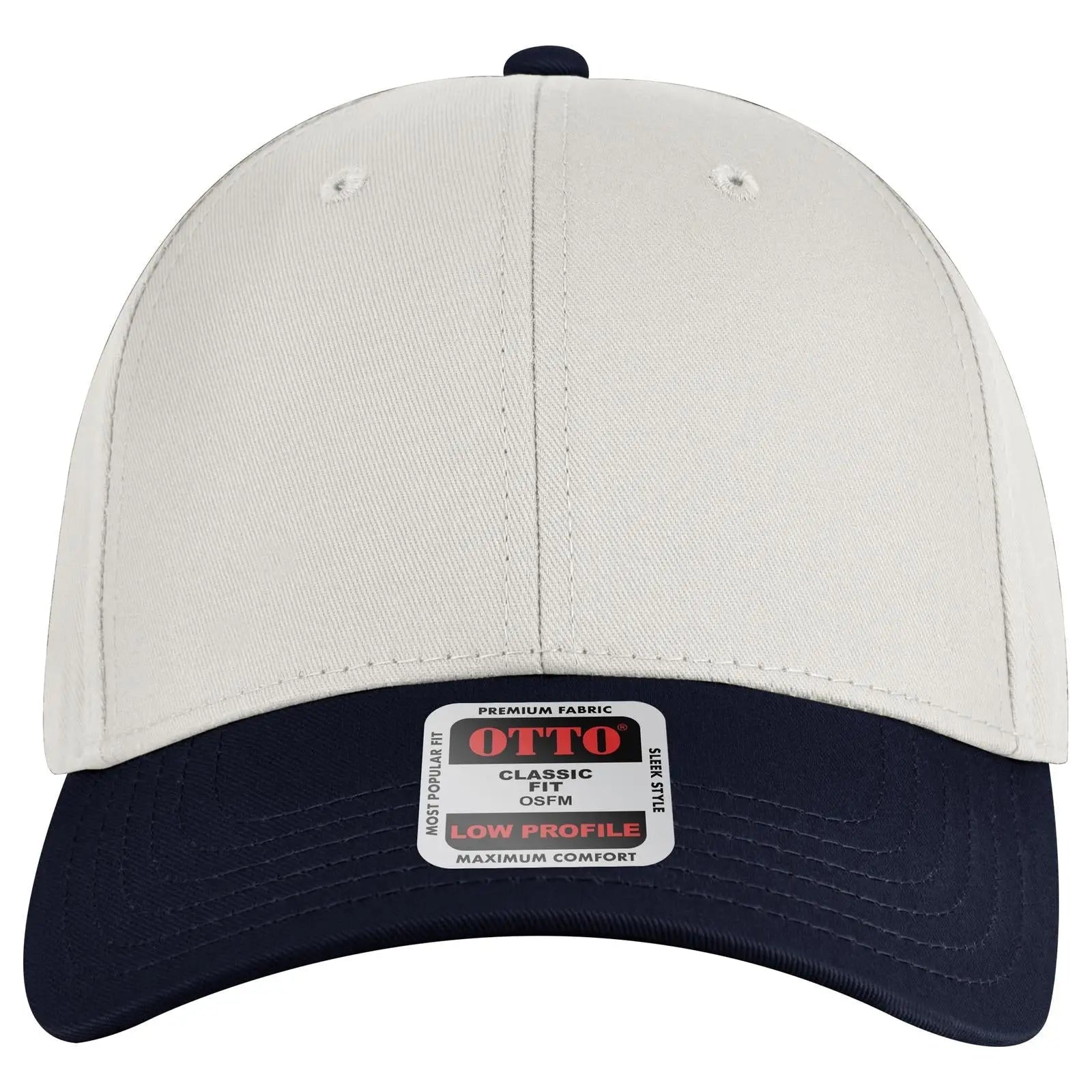 OTTO 19-536 6 Panel Low Profile Baseball Cap - Nvy/Wht/Wht - Nvy/Wht/Wht / 6 1/2’’ - 7 5/8’’