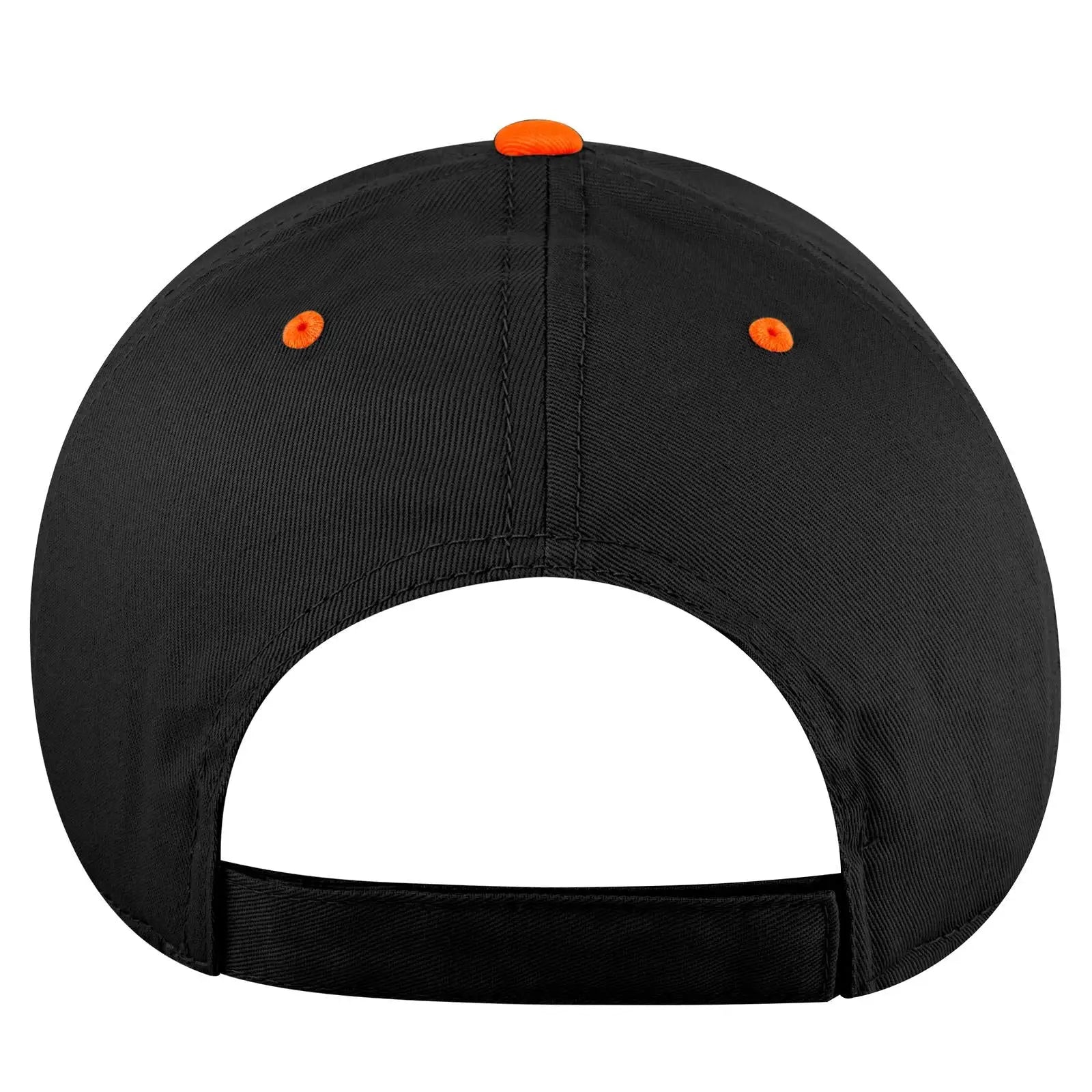 OTTO 19-536 6 Panel Low Profile Baseball Cap - Org/Blk/Blk - Org/Blk/Blk / 6 1/2’’ - 7 5/8’’