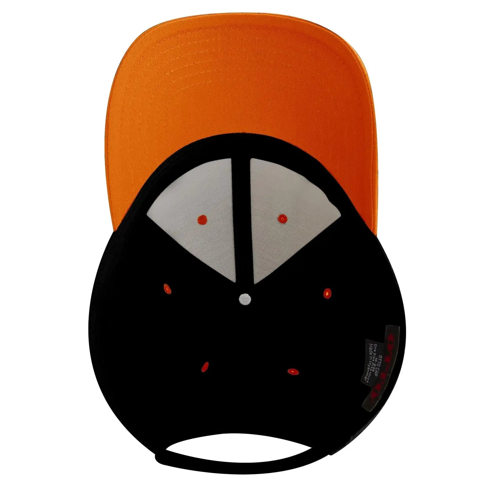 OTTO 19-536 6 Panel Low Profile Baseball Cap - Org/Blk/Blk - Org/Blk/Blk / 6 1/2’’ - 7 5/8’’