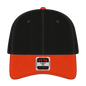 OTTO 19-536 6 Panel Low Profile Baseball Cap - Org/Blk/Blk - Org/Blk/Blk / 6 1/2’’ - 7 5/8’’