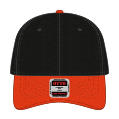 OTTO 19-536 6 Panel Low Profile Baseball Cap - Org/Blk/Blk - Org/Blk/Blk / 6 1/2’’ - 7 5/8’’