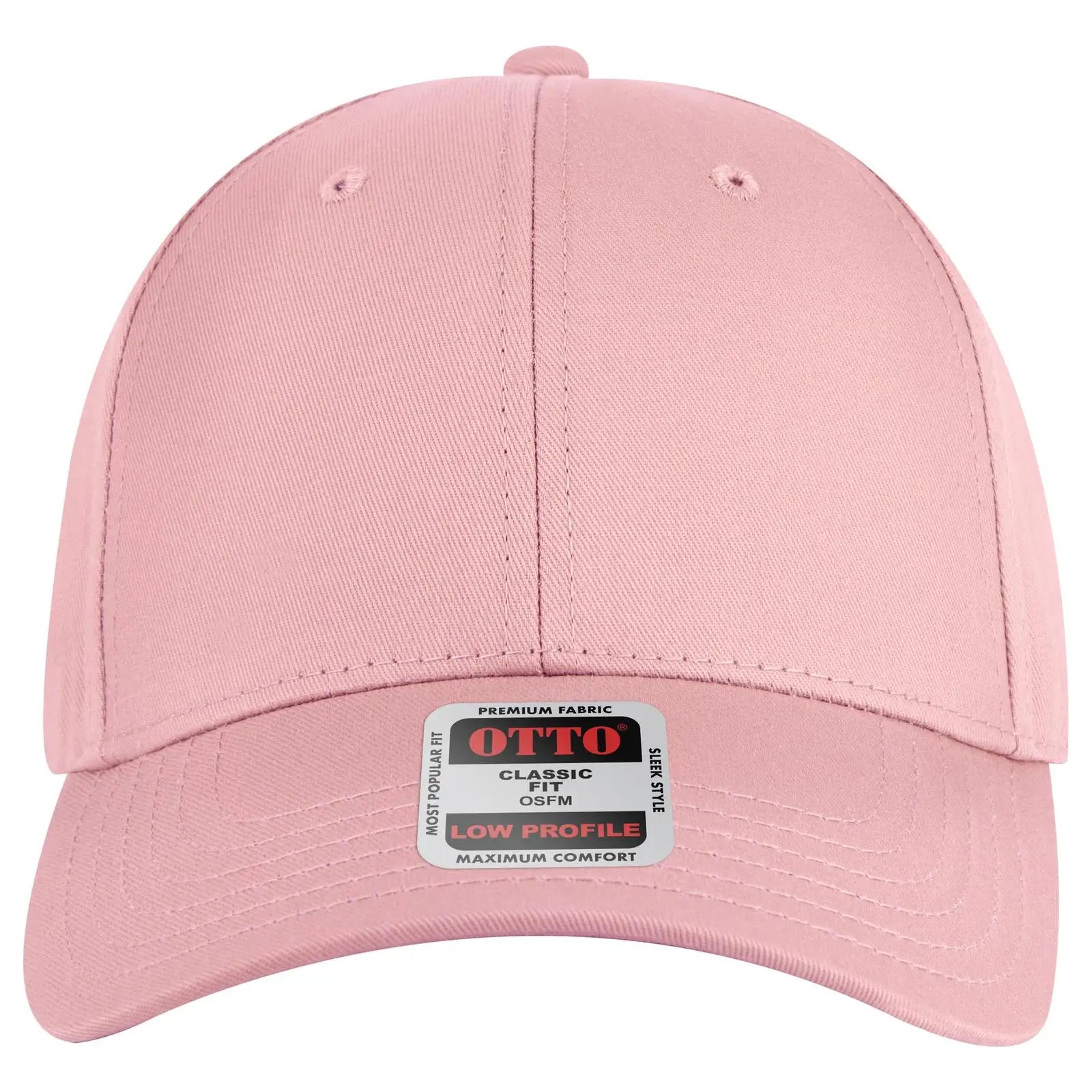 OTTO 19-536 6 Panel Low Profile Baseball Cap - Pink - Pink / 6 1/2’’ - 7 5/8’’
