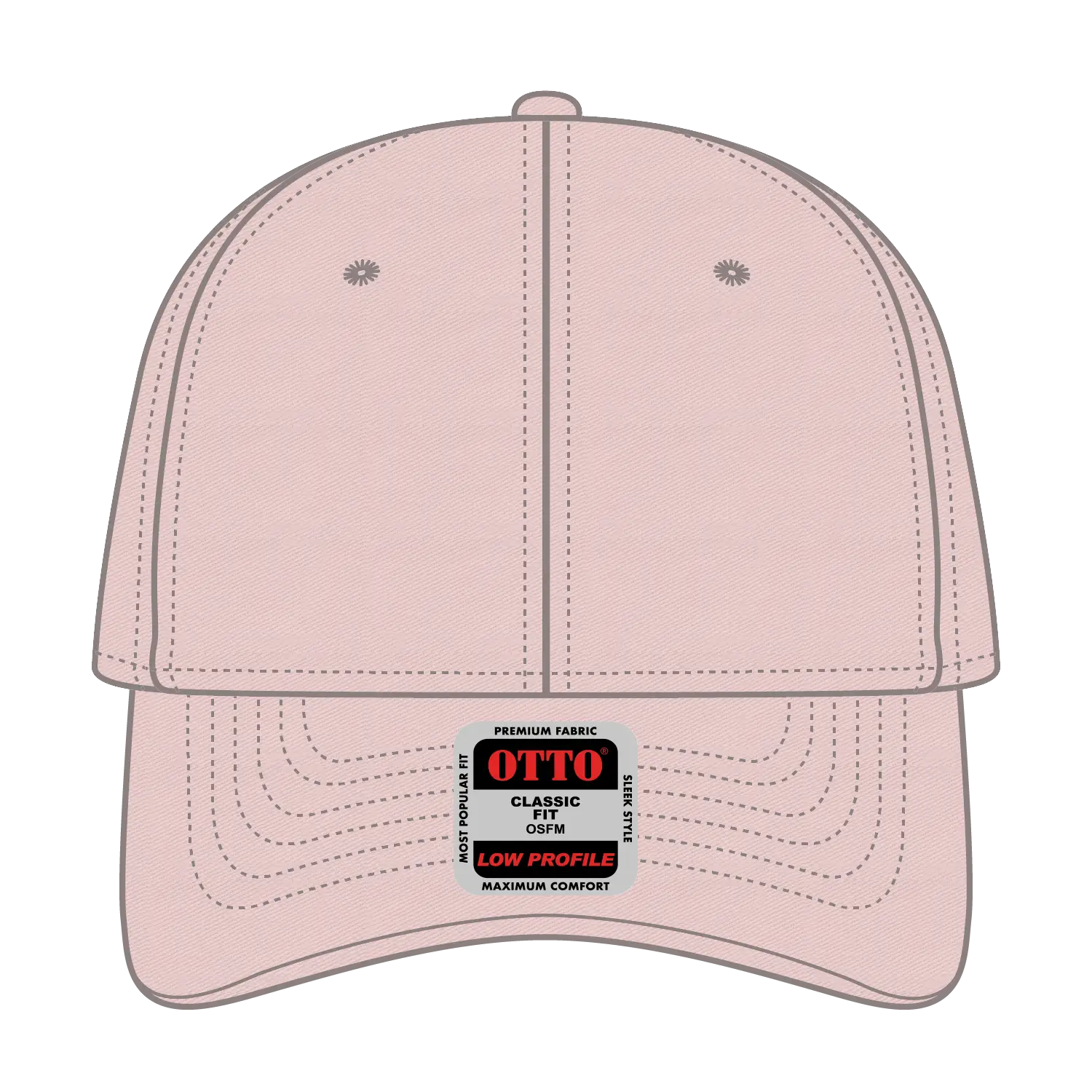 OTTO 19-536 6 Panel Low Profile Baseball Cap - Pink - Pink / 6 1/2’’ - 7 5/8’’