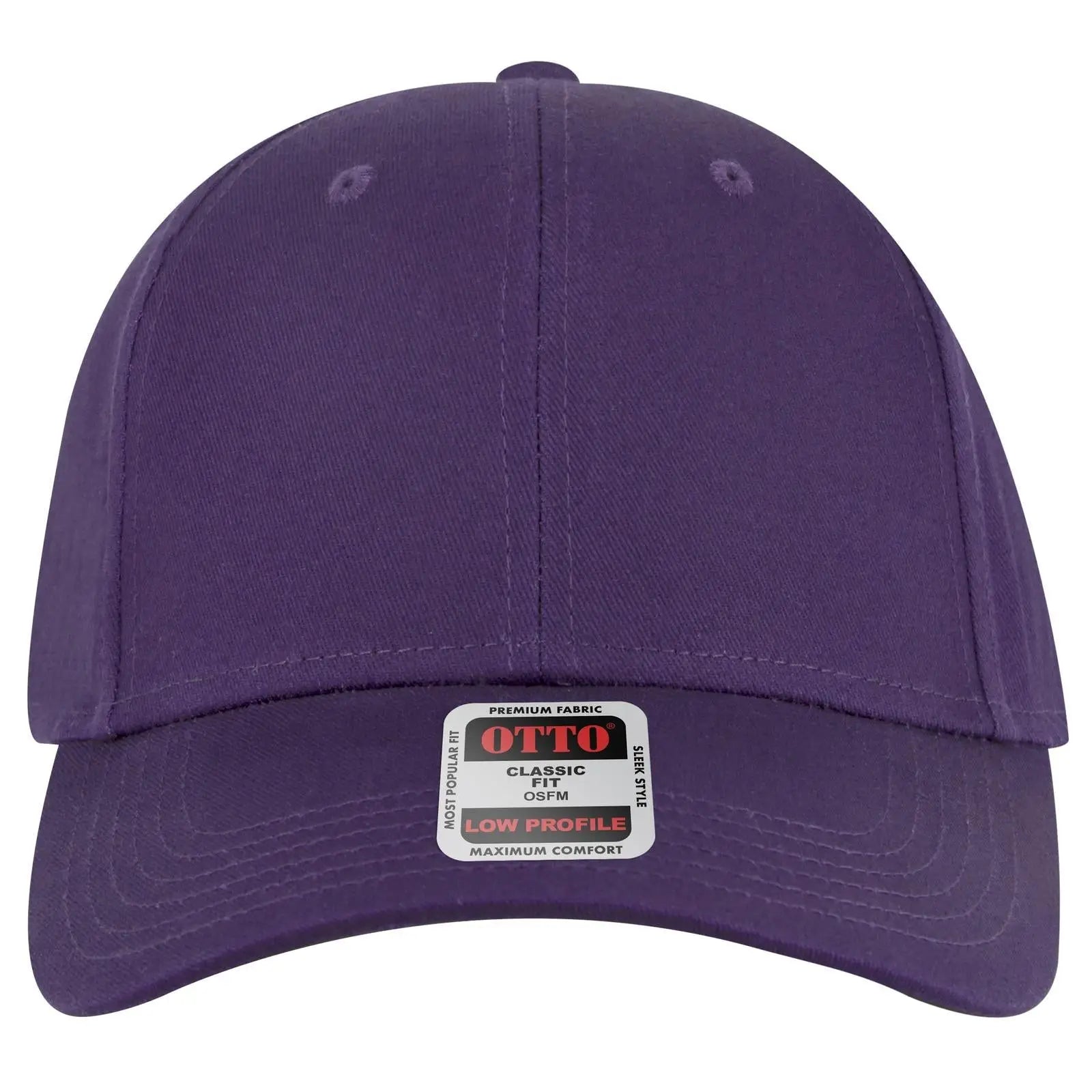 OTTO 19-536 6 Panel Low Profile Baseball Cap - Purple - Purple / 6 1/2’’ - 7 5/8’’