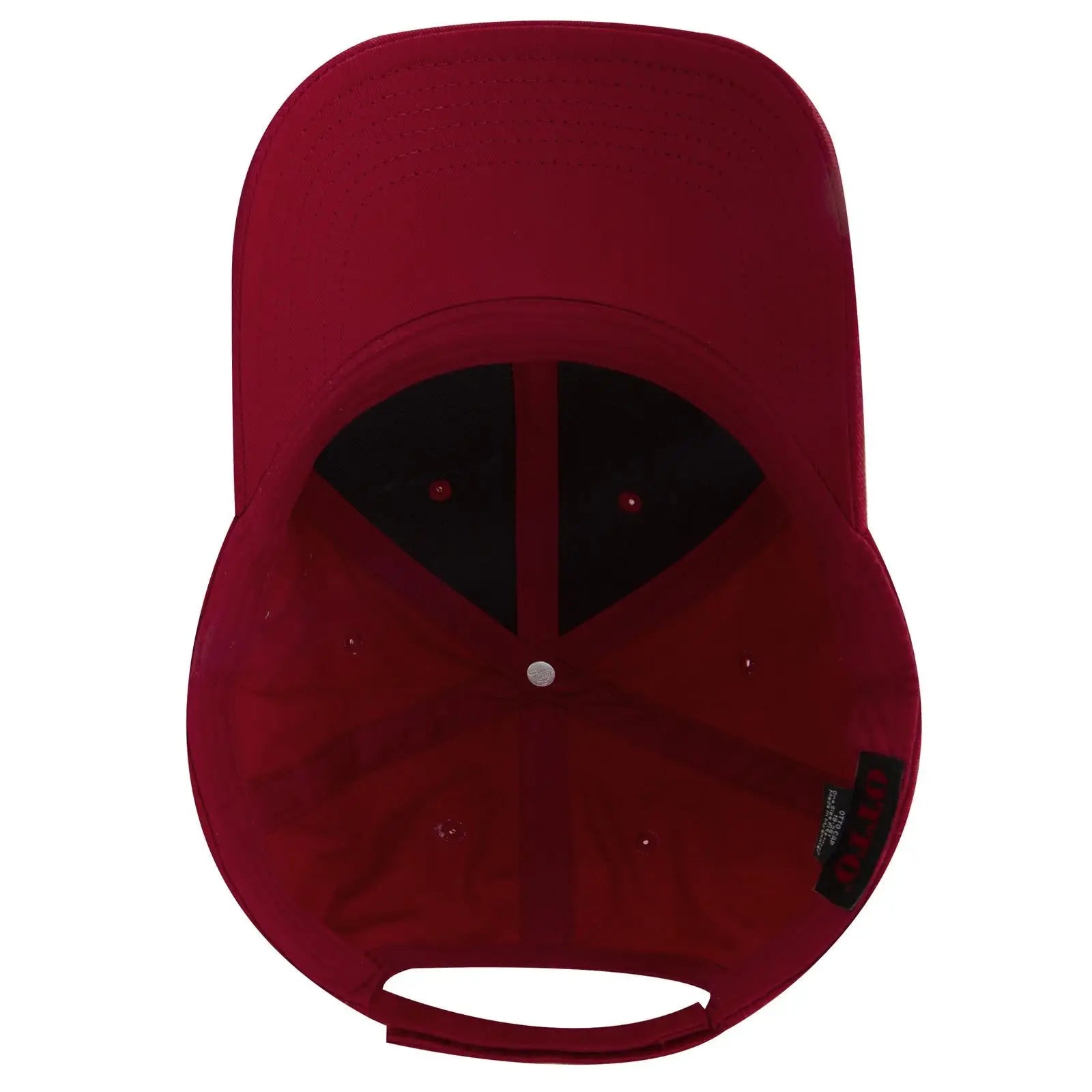 OTTO 19-536 6 Panel Low Profile Baseball Cap - Red - Red / 6 1/2’’ - 7 5/8’’