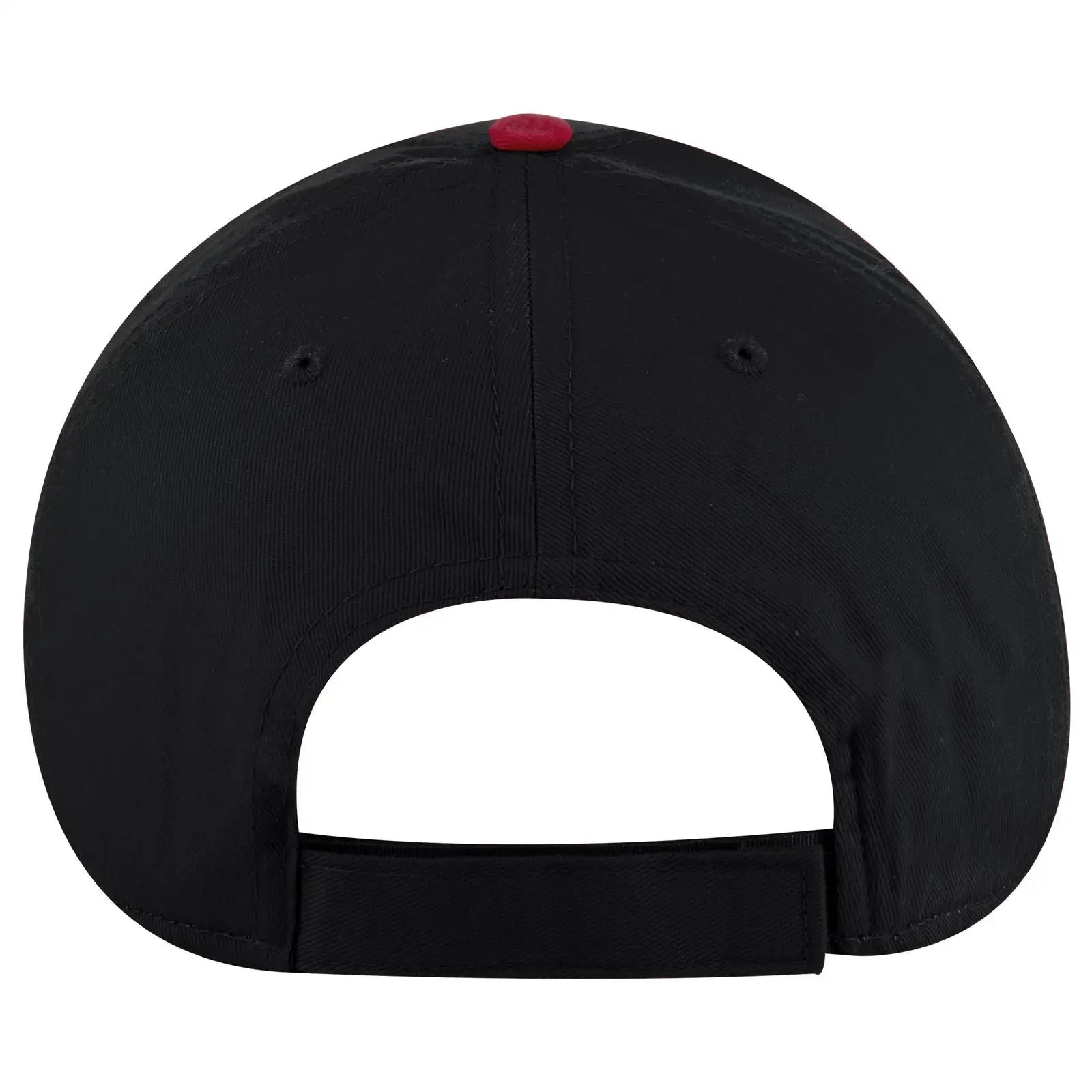 OTTO 19-536 6 Panel Low Profile Baseball Cap - Red/Blk/Blk - Red/Blk/Blk / 6 1/2’’ - 7 5/8’’