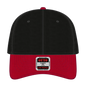 OTTO 19-536 6 Panel Low Profile Baseball Cap - Red/Blk/Blk - Red/Blk/Blk / 6 1/2’’ - 7 5/8’’