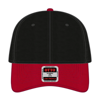 OTTO 19-536 6 Panel Low Profile Baseball Cap - Red/Blk/Blk - Red/Blk/Blk / 6 1/2’’ - 7 5/8’’