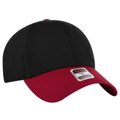 OTTO 19-536 6 Panel Low Profile Baseball Cap - Red/Blk/Blk - Red/Blk/Blk / 6 1/2’’ - 7 5/8’’