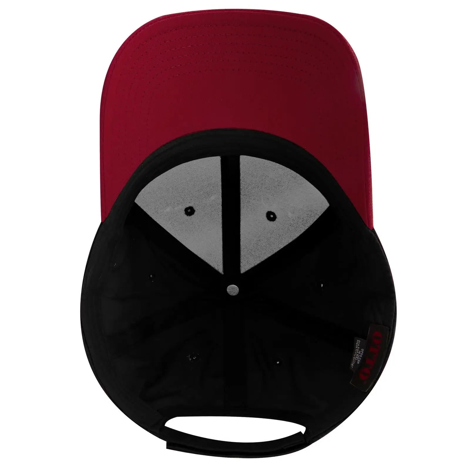 OTTO 19-536 6 Panel Low Profile Baseball Cap - Red/Blk/Blk - Red/Blk/Blk / 6 1/2’’ - 7 5/8’’