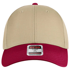 OTTO 19-536 6 Panel Low Profile Baseball Cap - Red/Kha/Kha - Red/Kha/Kha / 6 1/2’’ - 7 5/8’’
