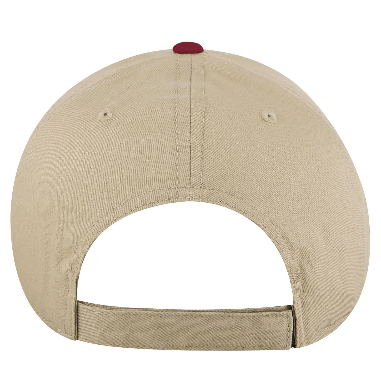 OTTO 19-536 6 Panel Low Profile Baseball Cap - Red/Kha/Kha - Red/Kha/Kha / 6 1/2’’ - 7 5/8’’