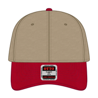 OTTO 19-536 6 Panel Low Profile Baseball Cap - Red/Kha/Kha - Red/Kha/Kha / 6 1/2’’ - 7 5/8’’
