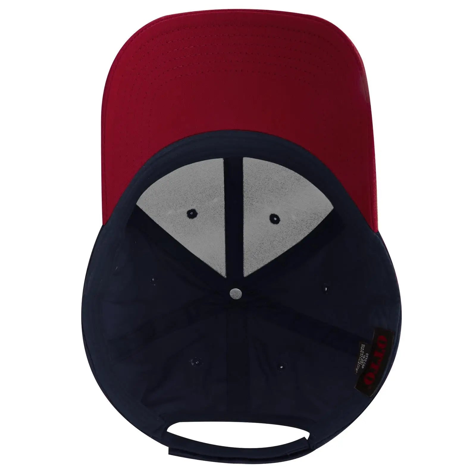 OTTO 19-536 6 Panel Low Profile Baseball Cap - Red/Nvy/Nvy - Red/Nvy/Nvy / 6 1/2’’ - 7 5/8’’