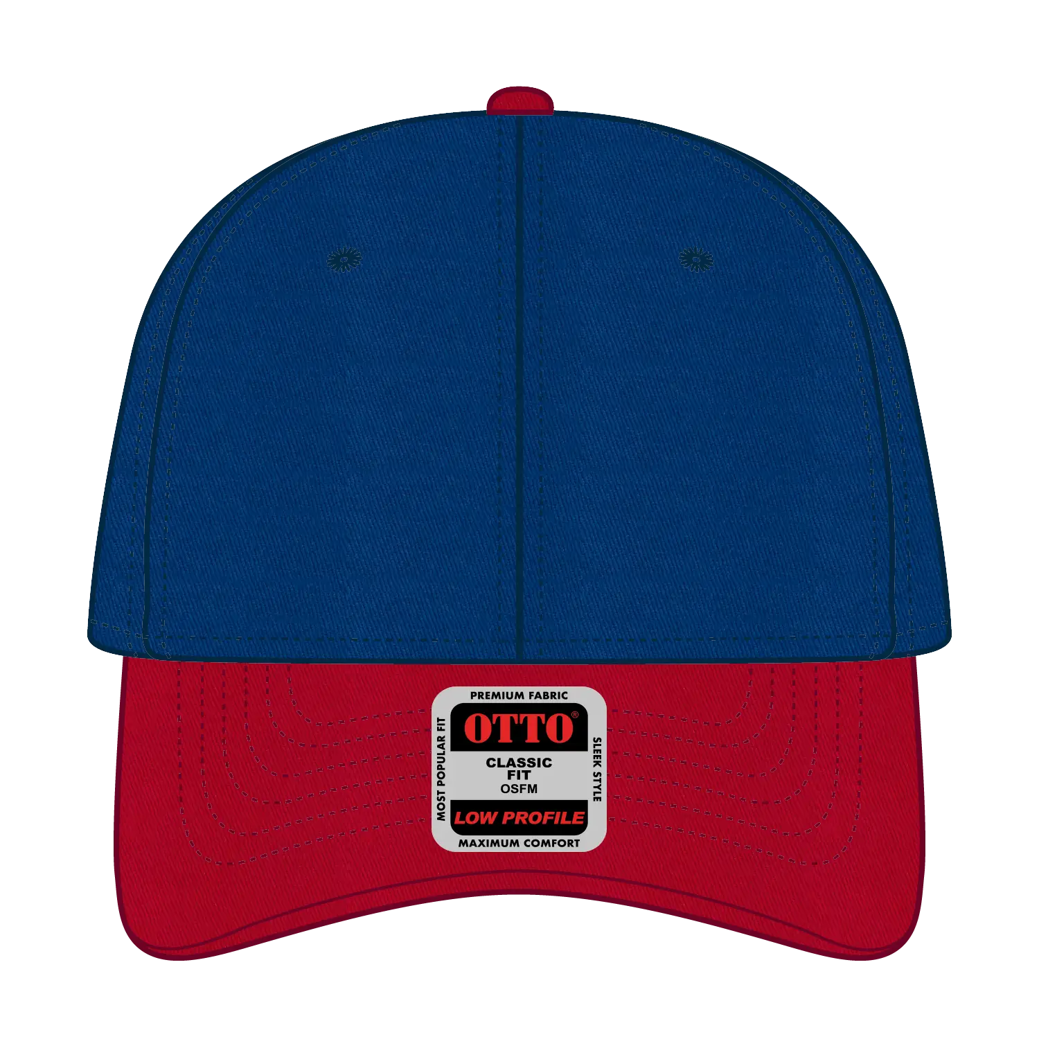 OTTO 19-536 6 Panel Low Profile Baseball Cap - Red/Ryl/Ryl - Red/Ryl/Ryl / 6 1/2’’ - 7 5/8’’