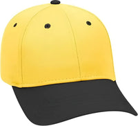 OTTO 19-536 Cotton Twill Low Profile Pro Style Cap with 6 Embroidered Eyelets - Black Yellow Yellow - Black Yellow