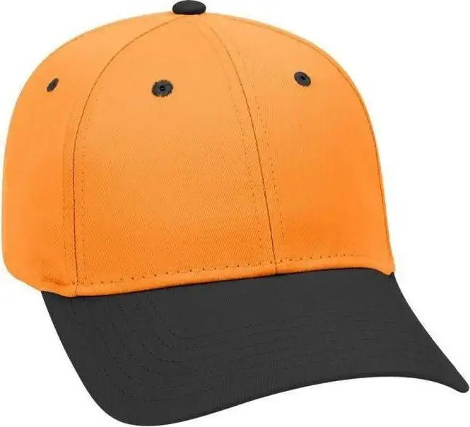 OTTO 19-536 Cotton Twill Low Profile Pro Style Cap with 6 Embroidered Eyelets - Black Orange Orange - Black Orange