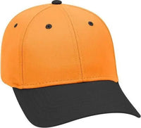 OTTO 19-536 Cotton Twill Low Profile Pro Style Cap with 6 Embroidered Eyelets - Black Orange Orange - Black Orange