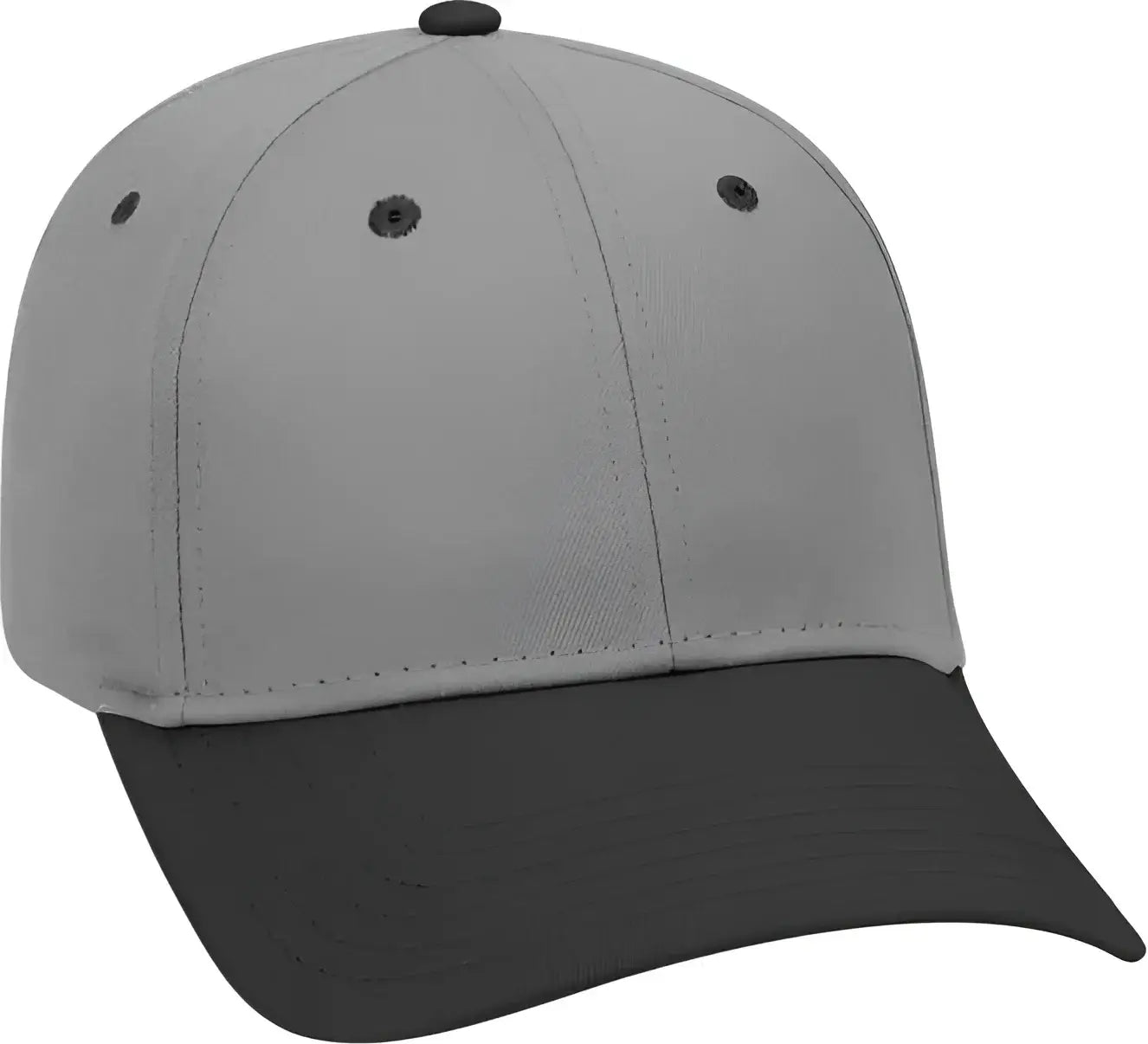 OTTO 19-536 Cotton Twill Low Profile Pro Style Cap with 6 Embroidered Eyelets - Black Charcoal Charcoal - Black Dark