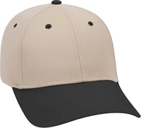 OTTO 19-536 Cotton Twill Low Profile Pro Style Cap with 6 Embroidered Eyelets - Black Khaki Khaki - Black Khaki