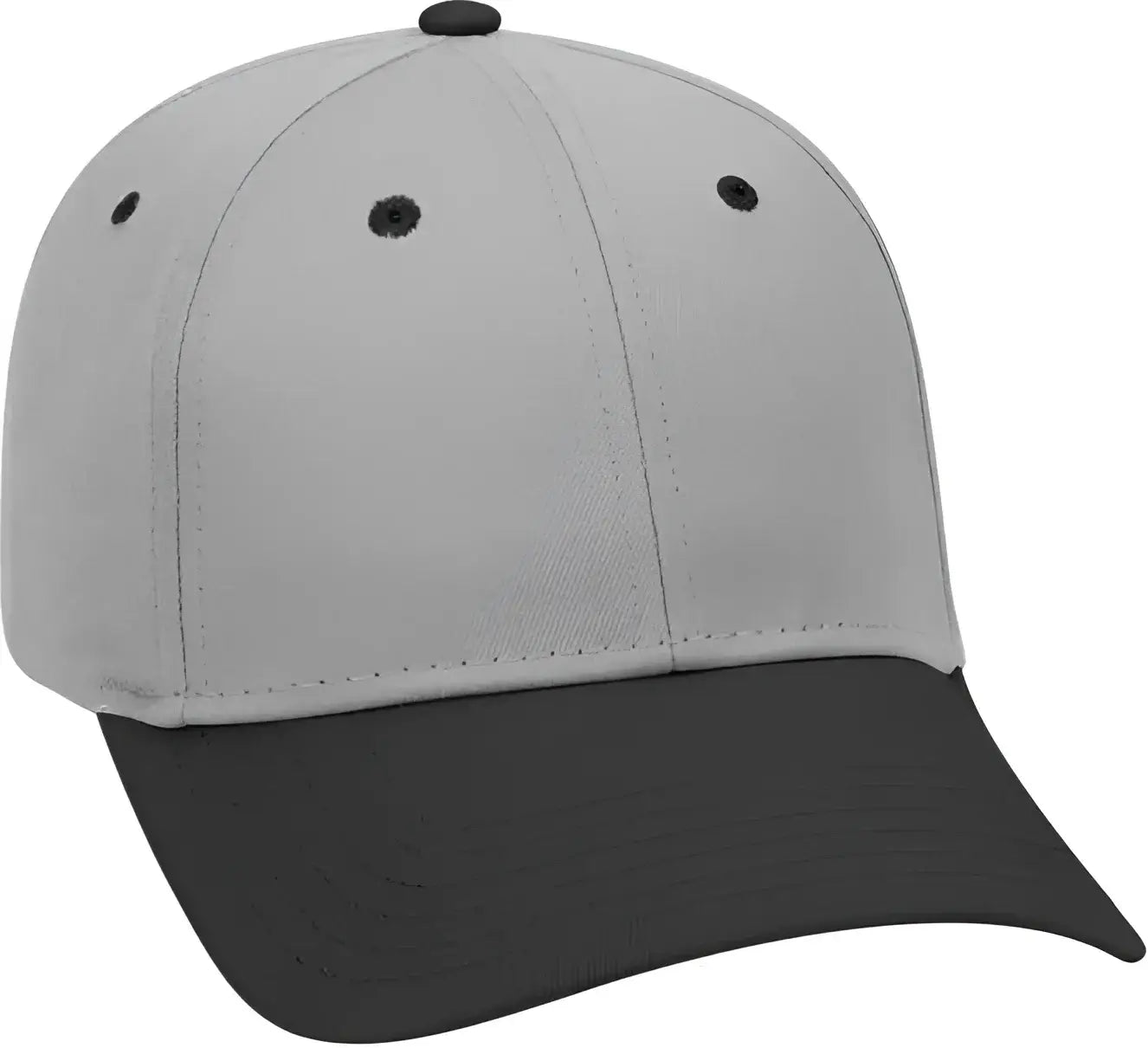 OTTO 19 536 Cotton Twill Low Profile Pro Style Cap with 6 Embroidered Eyelets Black Gray Gray Black Gray / One Size
